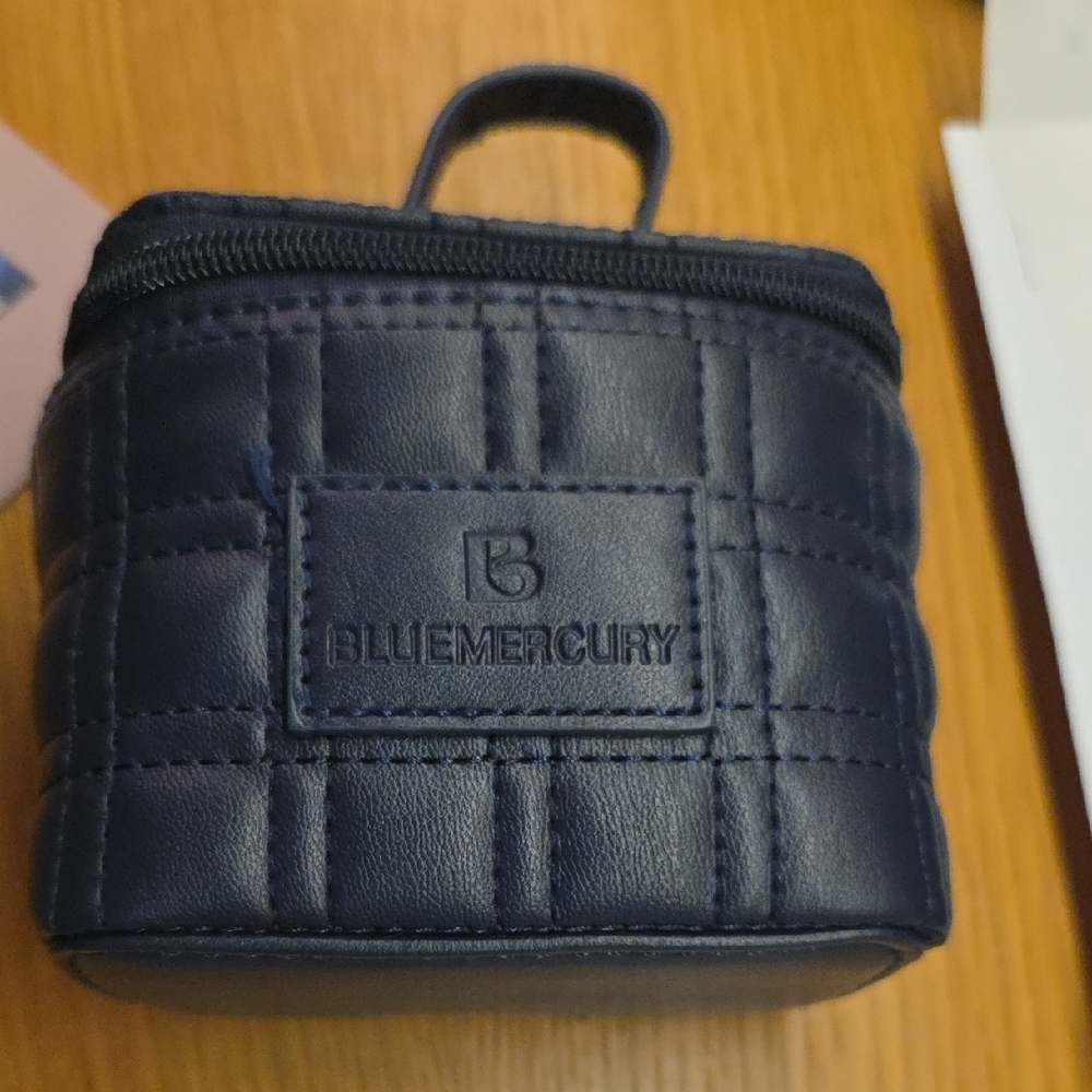 Bluemercury Quilted Mini Navy Cosmetic Bag